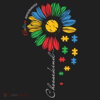 Choose Kind Autism Awareness Sunflower Puzzle Gift Hat thumb 2