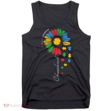 Choose Kind Autism Awareness Sunflower Puzzle Gift Tank Top