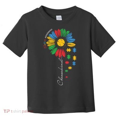 Choose Kind Autism Awareness Sunflower Puzzle Gift Toddler T-Shirt