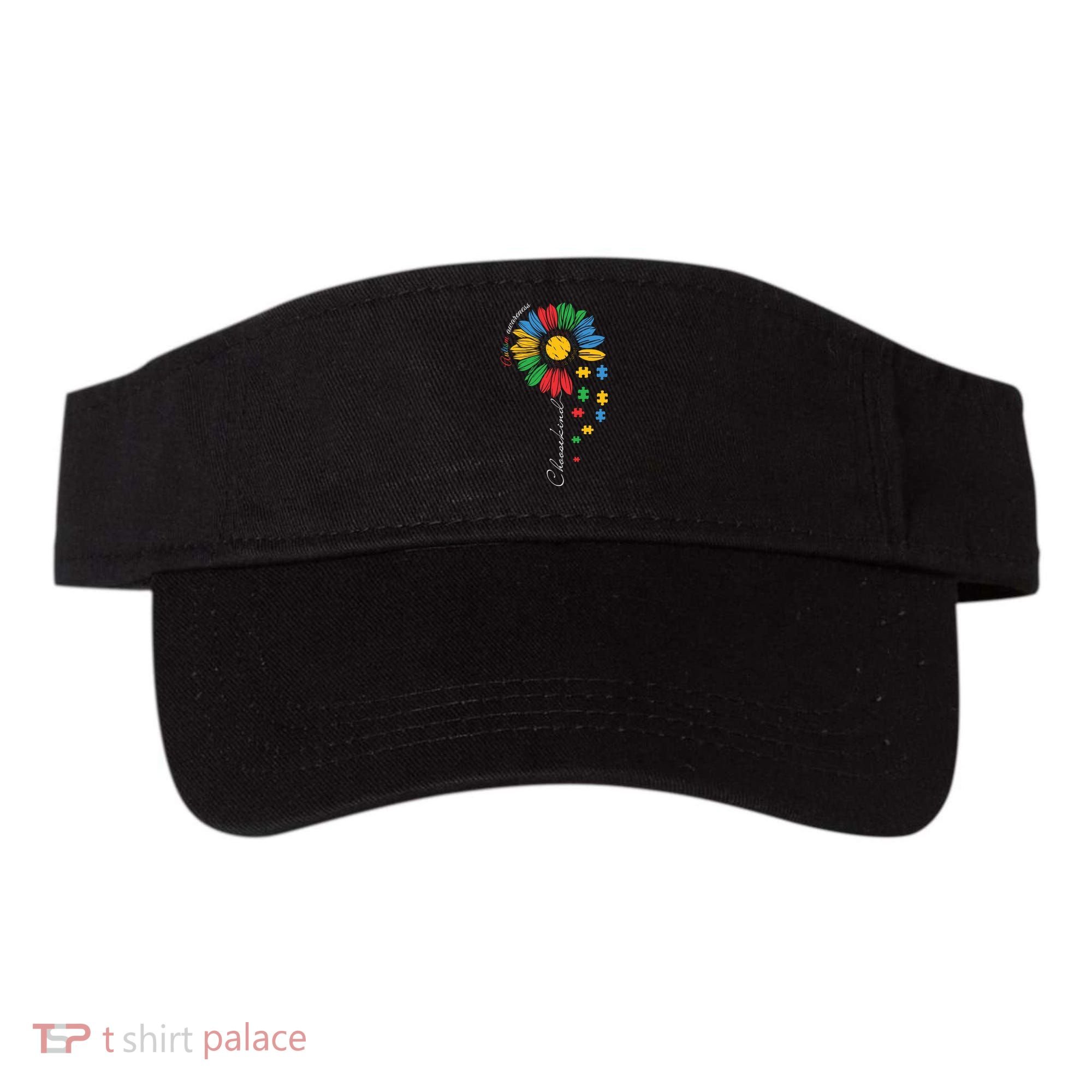 Choose Kind Autism Awareness Sunflower Puzzle Gift Visor