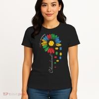 Choose Kind Autism Awareness Sunflower Puzzle Gift Women's T-Shirt thumb 4