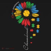 Choose Kind Autism Awareness Sunflower Puzzle Gift Kids Hoodie thumb 5