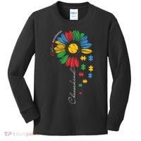 Choose Kind Autism Awareness Sunflower Puzzle Gift Kids Long Sleeve Shirt thumb 0