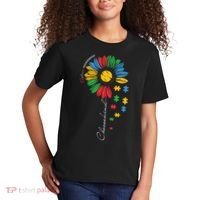 Choose Kind Autism Awareness Sunflower Puzzle Gift Kids T-Shirt thumb 2