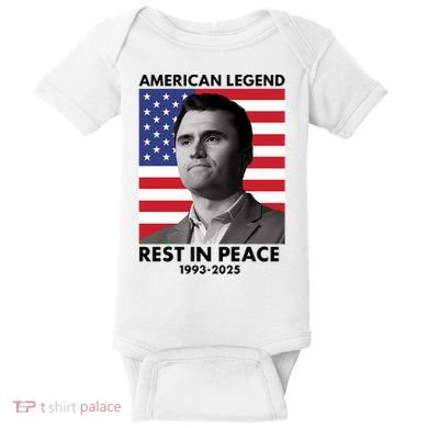 Charlie Kirk American Legend Rest In Peace Baby Bodysuit