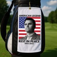 Charlie Kirk American Legend Rest In Peace Golf Towel thumb 2