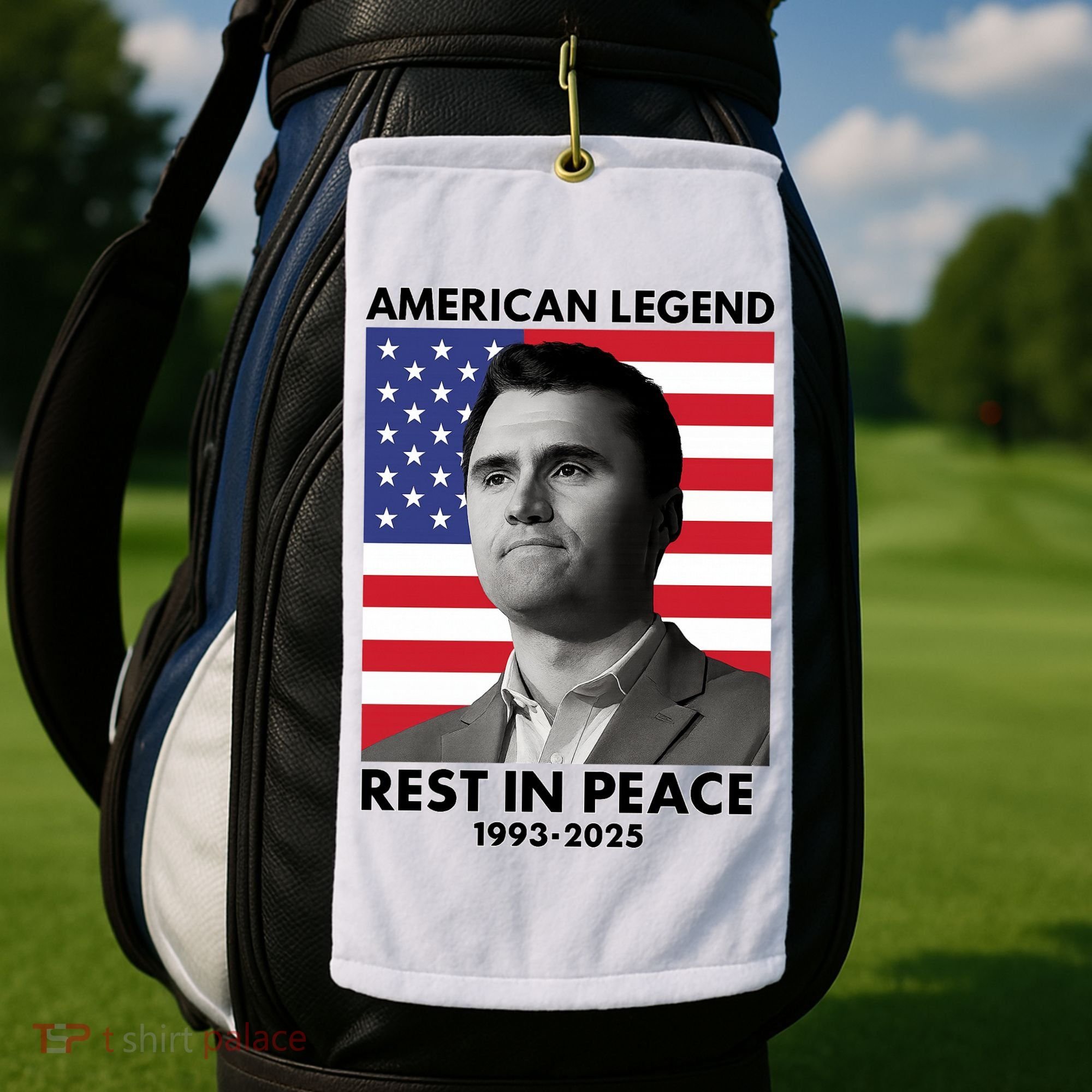 Charlie Kirk American Legend Rest In Peace Golf Towel