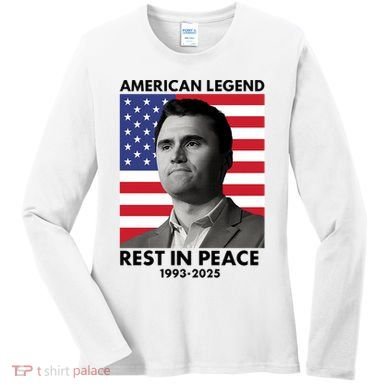 Charlie Kirk American Legend Rest In Peace Women's Long Sleeve Shirt