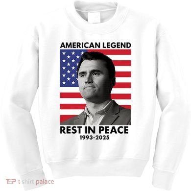 Charlie Kirk American Legend Rest In Peace Kids Sweatshirt
