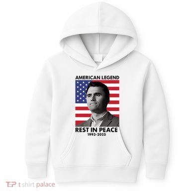 Charlie Kirk American Legend Rest In Peace Kids Hoodie