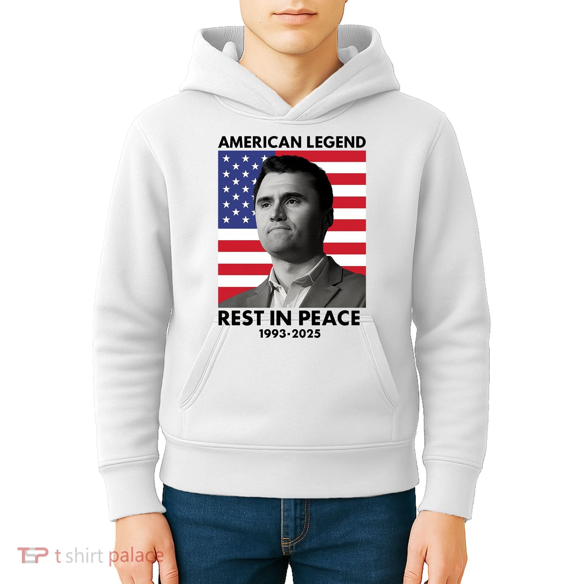 Charlie Kirk American Legend Rest In Peace Kids Hoodie
