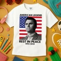 Charlie Kirk American Legend Rest In Peace Kids T-Shirt thumb 3