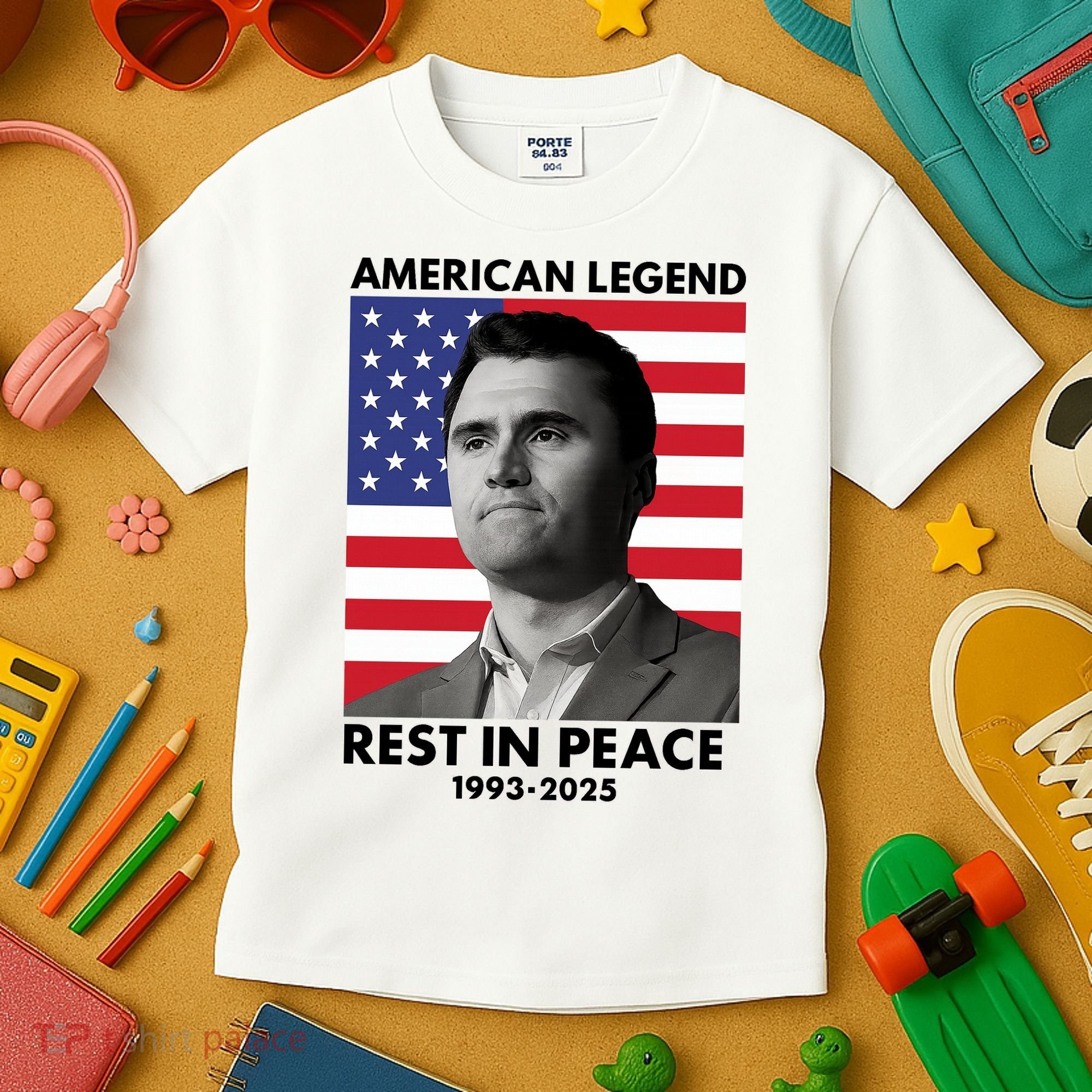 Charlie Kirk American Legend Rest In Peace Kids T-Shirt