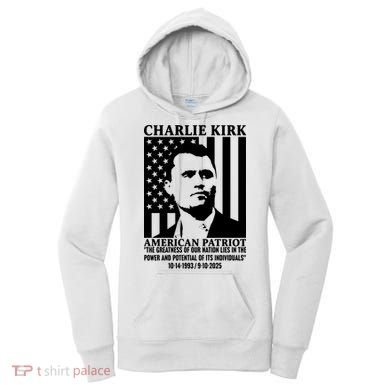 Charlie Kirk American Patriot 1993-2025 Women's Hoodie