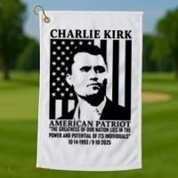 Charlie Kirk American Patriot 1993-2025 Golf Towel thumb 1
