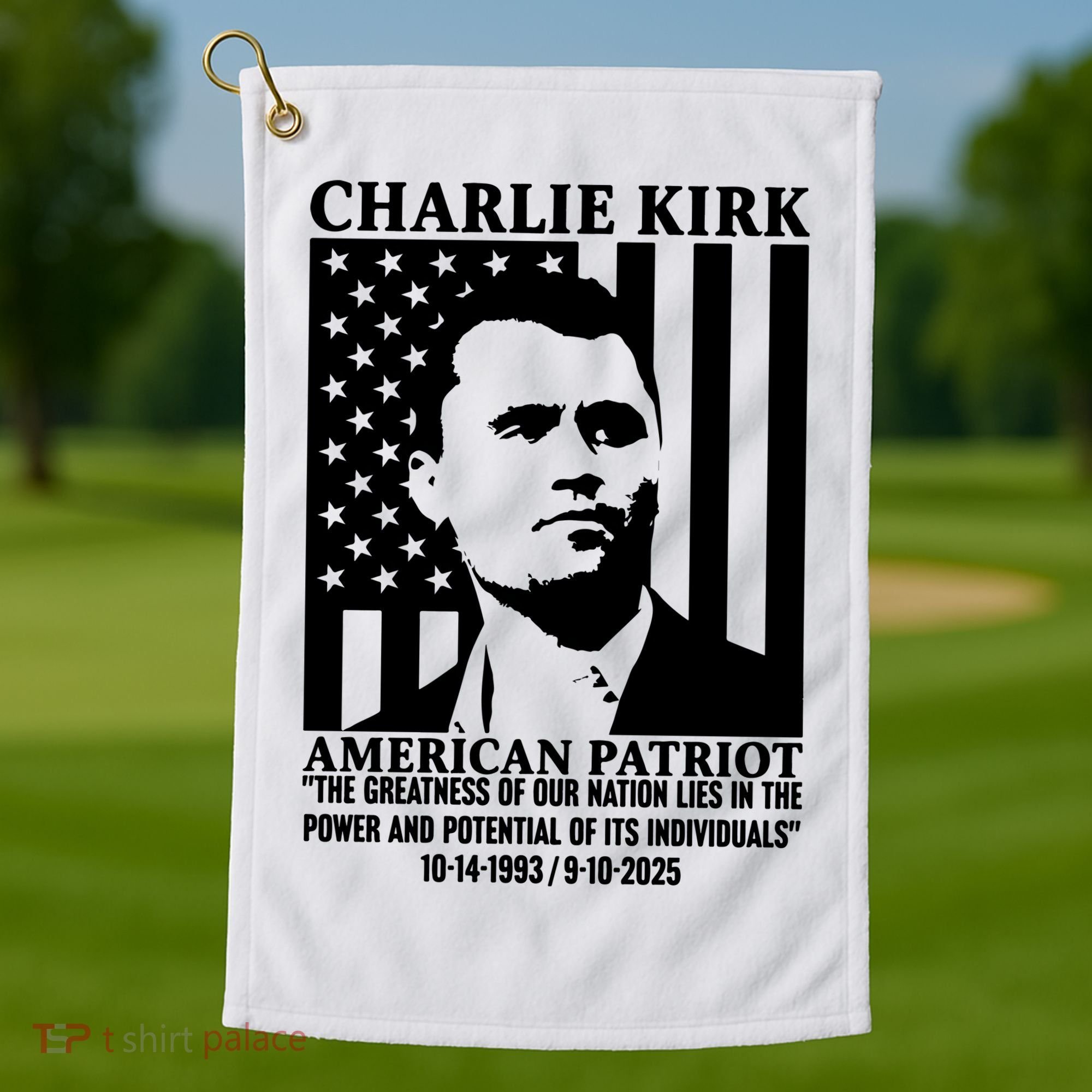 Charlie Kirk American Patriot 1993-2025 Golf Towel