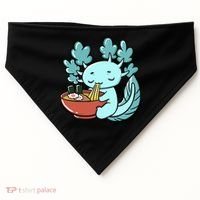 Cute Kawaii Anime Axolotl Japanese Ramen Noodles USA-Made Doggie Bandana thumb 0