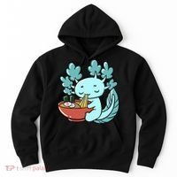 Cute Kawaii Anime Axolotl Japanese Ramen Noodles Hoodie thumb 0