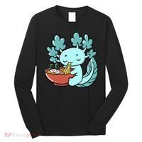 Cute Kawaii Anime Axolotl Japanese Ramen Noodles Long Sleeve Shirt thumb 0