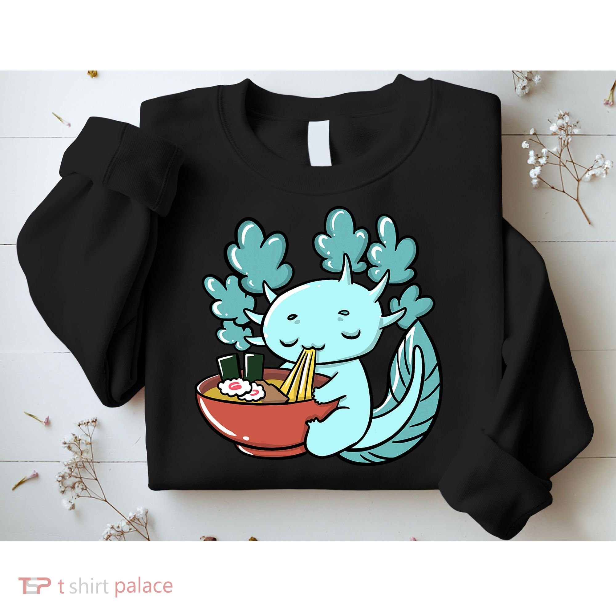 Cute Kawaii Anime Axolotl Japanese Ramen Noodles Sweatshirt