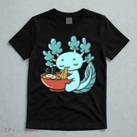 Cute Kawaii Anime Axolotl Japanese Ramen Noodles T-Shirt thumb 5