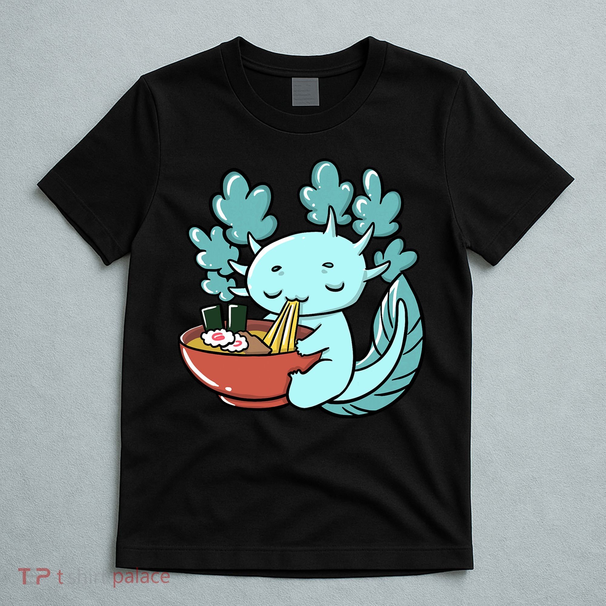 Cute Kawaii Anime Axolotl Japanese Ramen Noodles T-Shirt