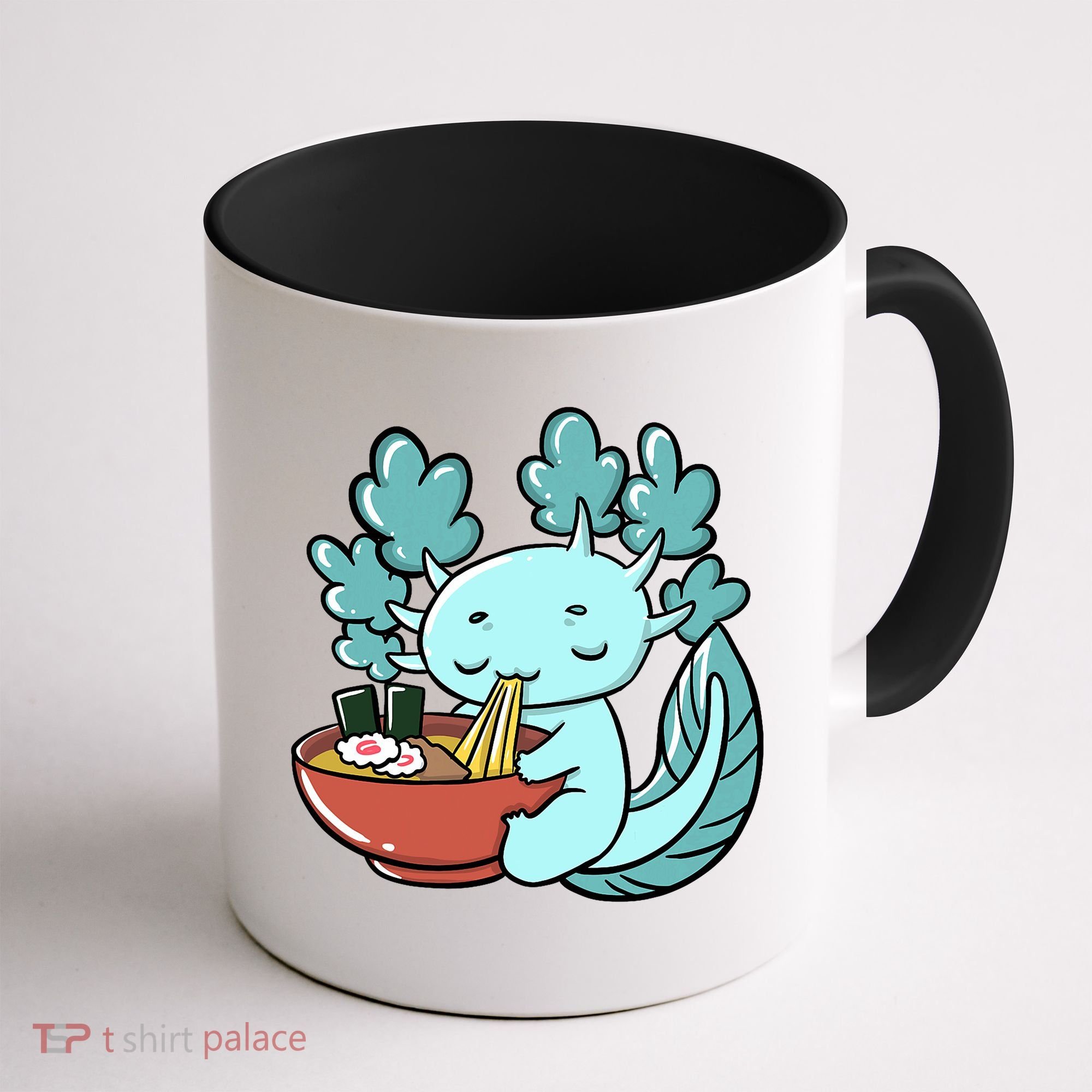 Cute Kawaii Anime Axolotl Japanese Ramen Noodles Coffee Mug