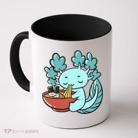 Cute Kawaii Anime Axolotl Japanese Ramen Noodles Coffee Mug thumb 0