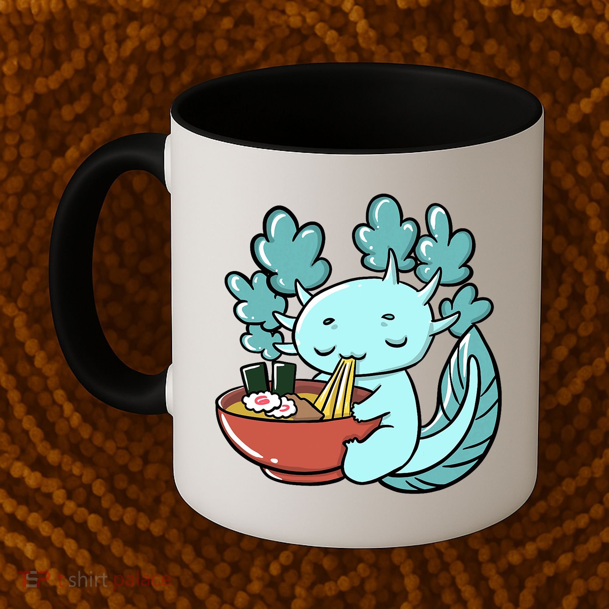 Cute Kawaii Anime Axolotl Japanese Ramen Noodles Coffee Mug