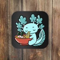 Cute Kawaii Anime Axolotl Japanese Ramen Noodles Coaster thumb 0