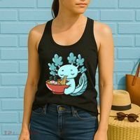 Cute Kawaii Anime Axolotl Japanese Ramen Noodles Women's Tank Top thumb 2