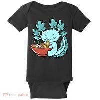 Cute Kawaii Anime Axolotl Japanese Ramen Noodles Baby Bodysuit thumb 0