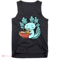 Cute Kawaii Anime Axolotl Japanese Ramen Noodles Tank Top thumb 0
