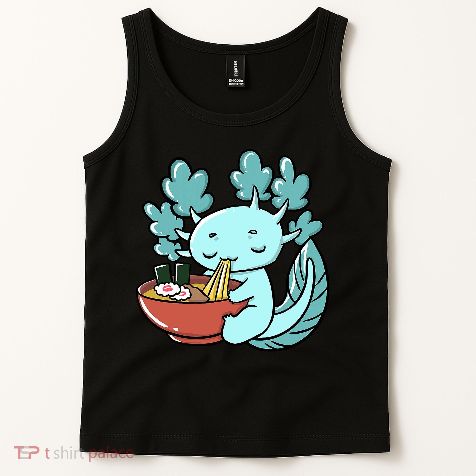 Cute Kawaii Anime Axolotl Japanese Ramen Noodles Tank Top