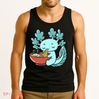 Cute Kawaii Anime Axolotl Japanese Ramen Noodles Tank Top thumb 3