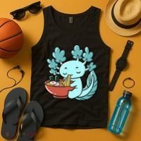 Cute Kawaii Anime Axolotl Japanese Ramen Noodles Tank Top thumb 4