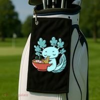 Cute Kawaii Anime Axolotl Japanese Ramen Noodles Golf Towel thumb 2