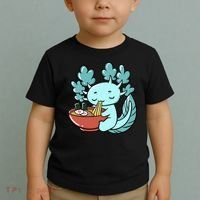 Cute Kawaii Anime Axolotl Japanese Ramen Noodles Toddler T-Shirt thumb 2