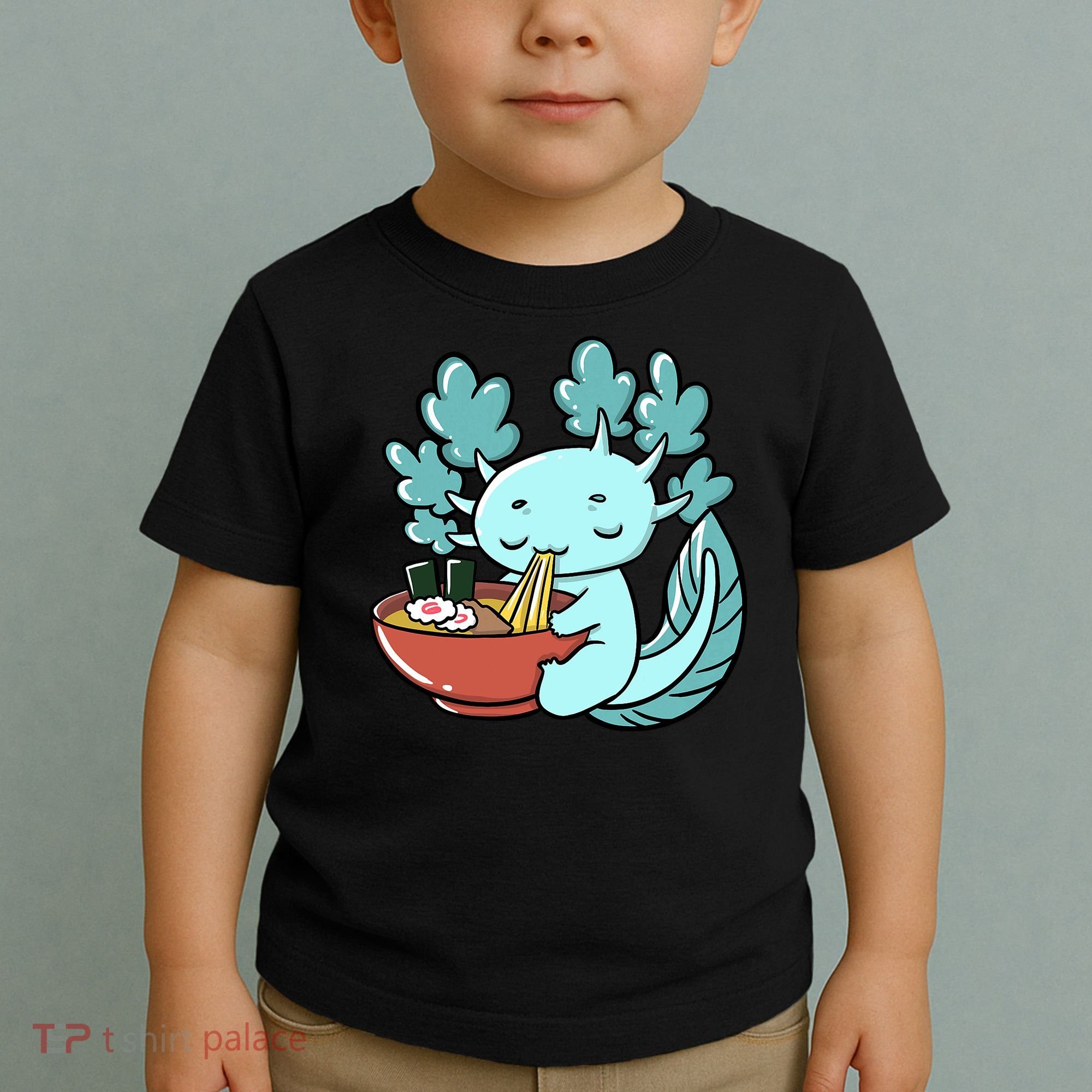 Cute Kawaii Anime Axolotl Japanese Ramen Noodles Toddler T-Shirt