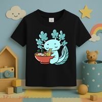 Cute Kawaii Anime Axolotl Japanese Ramen Noodles Toddler T-Shirt thumb 3