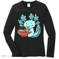 Cute Kawaii Anime Axolotl Japanese Ramen Noodles Women's Long Sleeve Shirt thumb 0