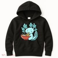 Cute Kawaii Anime Axolotl Japanese Ramen Noodles Kids Hoodie thumb 0