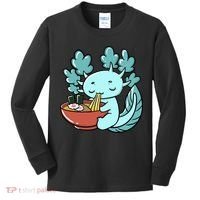 Cute Kawaii Anime Axolotl Japanese Ramen Noodles Kids Long Sleeve Shirt thumb 0