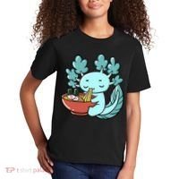 Cute Kawaii Anime Axolotl Japanese Ramen Noodles Kids T-Shirt thumb 2