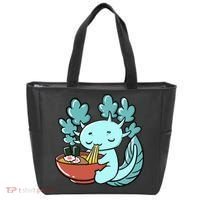 Cute Kawaii Anime Axolotl Japanese Ramen Noodles Tote Bag thumb 0