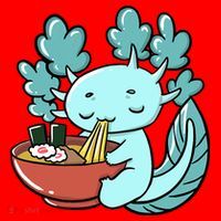 Cute Kawaii Anime Axolotl Japanese Ramen Noodles Santa Hat thumb 1