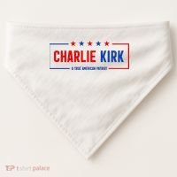 Charlie Kirk American Patriot Hero USA-Made Doggie Bandana thumb 0