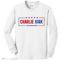 Charlie Kirk American Patriot Hero Kids Long Sleeve Shirt thumb 0