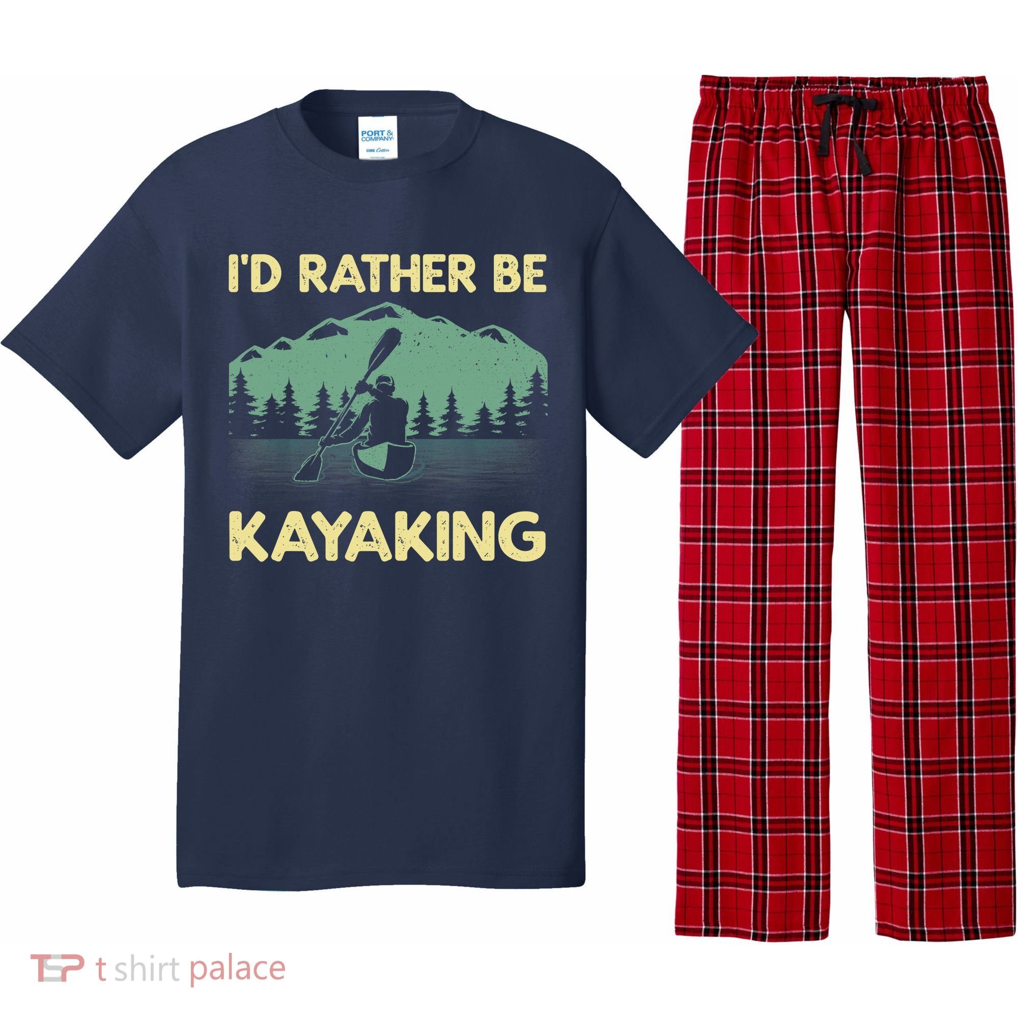 Cool Kayaking Art For Kayak Paddle Boating Kayaker Pajama Set