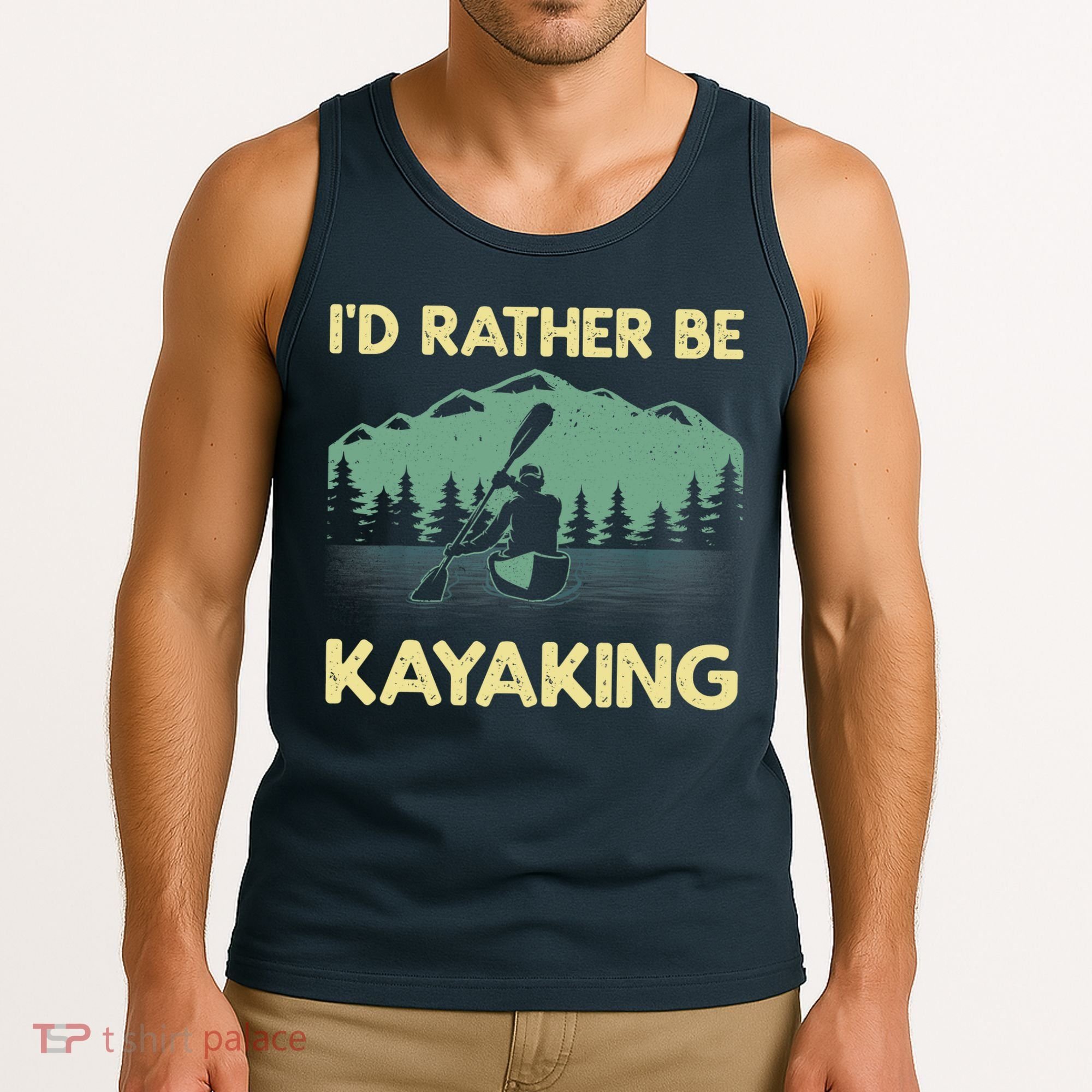 Cool Kayaking Art For Kayak Paddle Boating Kayaker Tank Top